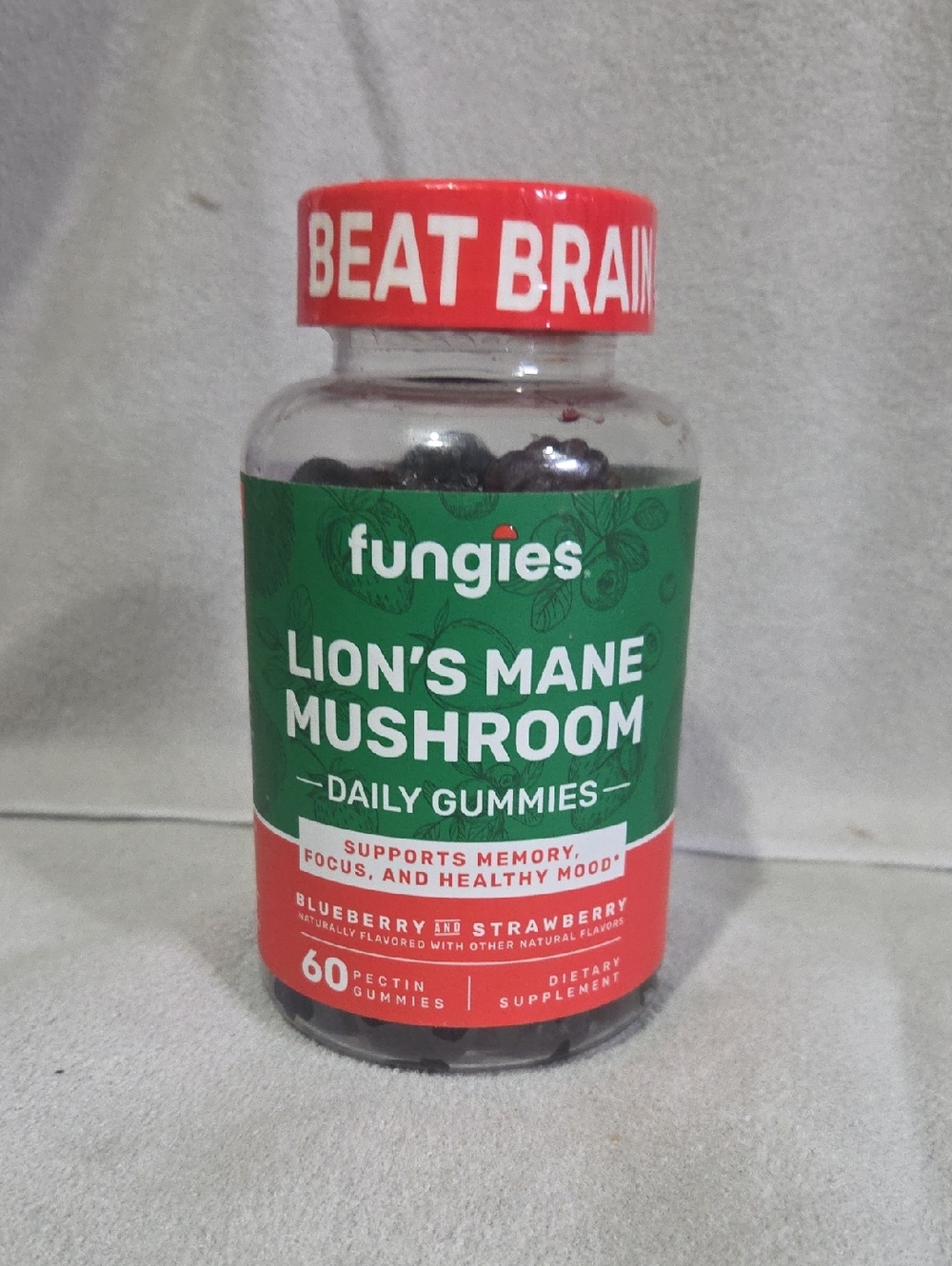 Fungies Lion's Mane Mushroom Daily Gummies - Green/Red